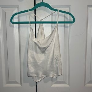 Zara cowlneck satin strappy open back top